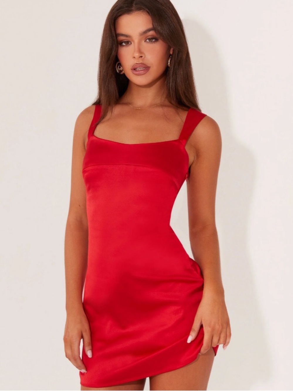 Peppermayo Odette Satin Mini Dress - Red - Size XS